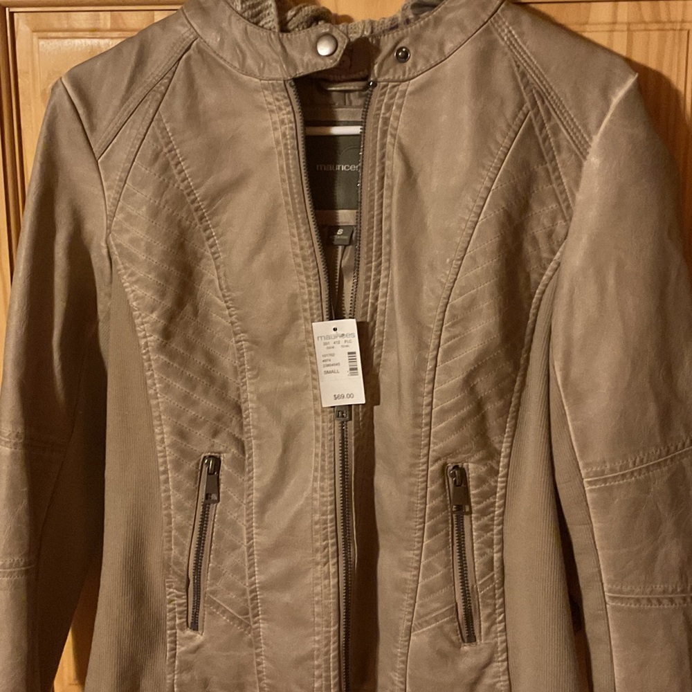 Maurices Women's Taupe Leather Jacket new